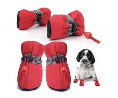 KUTKUT Winter Warm Fleece Dog Boots Paw Protector - 1