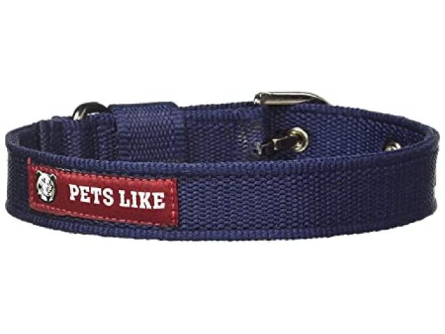 Pets Like Poly Collar, Navy Blue - 1/2