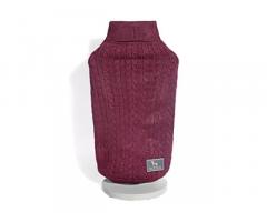 Heads Up For Tails Cable Knit Dog Sweater - Mauve - 2XL - 2