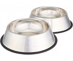 AmazonBasics Stainless Steel Dog Bowl - Set of 2 - 1
