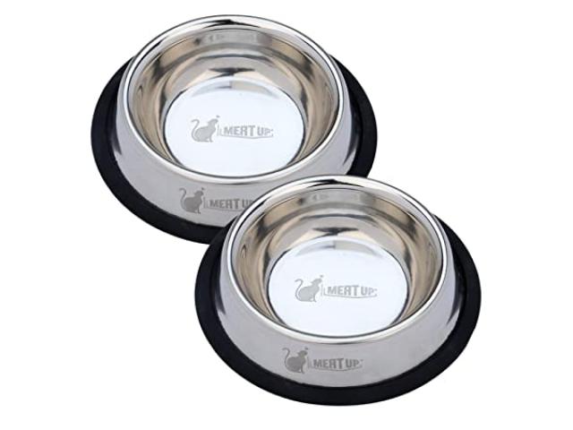 Meat Up Stainless Steel Cat Feeding Bowl (Buy 1 Get 1 Free) - 1/1