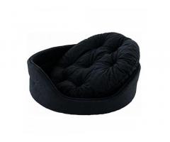 Round Shape Reversable Dual Black Color Ultra Soft Ethnic Designer Velvet Bed for Dog/Cat