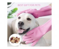 Gadgetbite Pet Wash Gloves Magic Silicon Gloves for Dogs and Cats with Scrubber for Pet Grooming