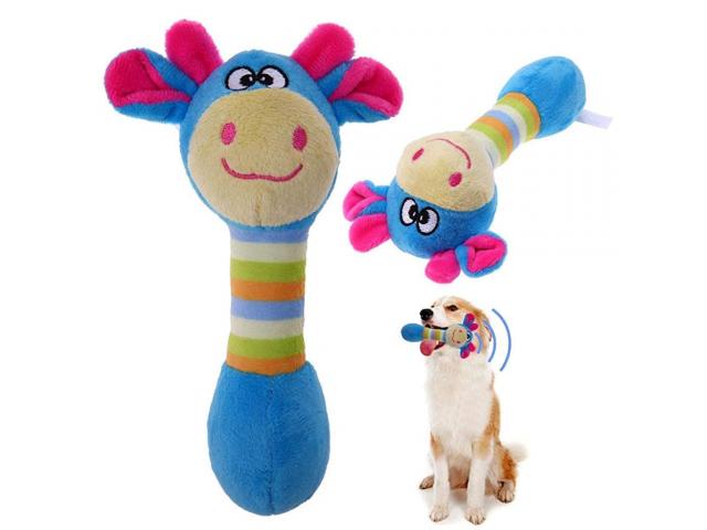 Qpets Funny Animal Shape Pet Puppy Dog Plush Sound Squeaker Chewing Toy - 1/1
