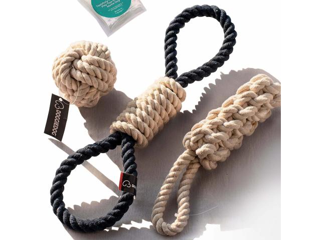 DOGGIE DOG Attractive Cotton Poly Mix Chew Dog Toys Rope for Adult and Small Dogs - 1/1
