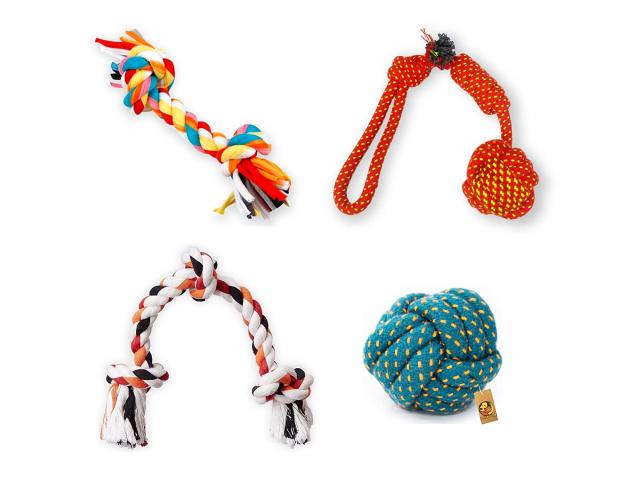 Foodie Puppies Durable Cotton Interactive Rope Chew Teething Fetch Toy - 1/1