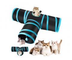 Futurekart Foldable Pet Cat Toy with Ball Tunnel