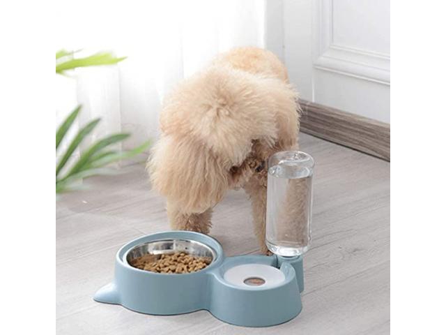 CREDLY 2 in 1 Bowl Water and Food Dog Cat Feeder - 1/3