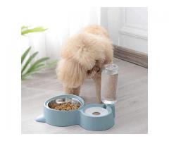 CREDLY 2 in 1 Bowl Water and Food Dog Cat Feeder