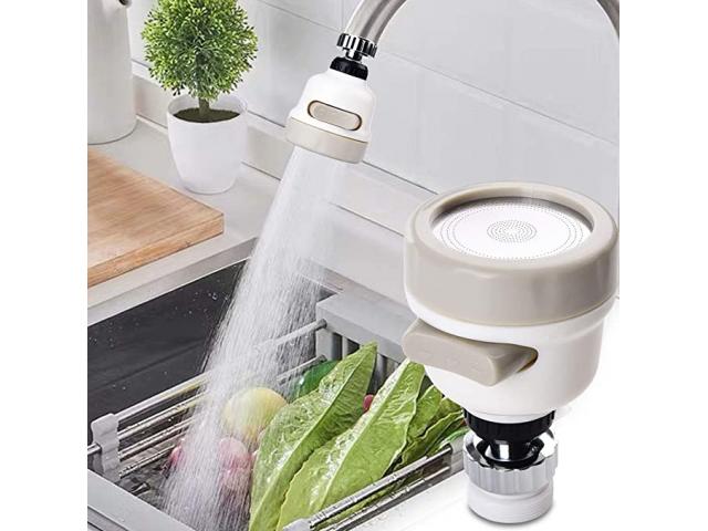 OINOZ Flexible Kitchen Tap Head Movable Sink Faucet 360° Rotatable ABS Sprayer Removable - 1/3