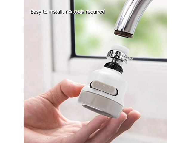 OINOZ Flexible Kitchen Tap Head Movable Sink Faucet 360° Rotatable ABS Sprayer Removable - 2/3