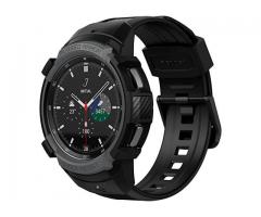 Spigen Rugged Armor Pro Strap and Case Designed for Samsung Galaxy Watch 4 Classic