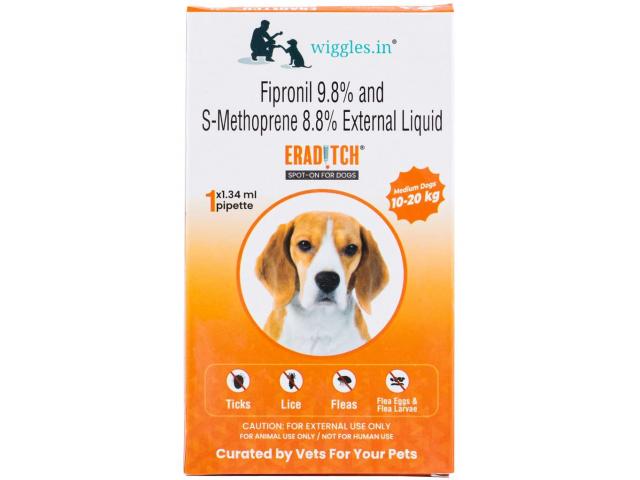 Eraditch Spot on for Dogs Fleas Ticks Remover Treatment Solution Drops - 1/1