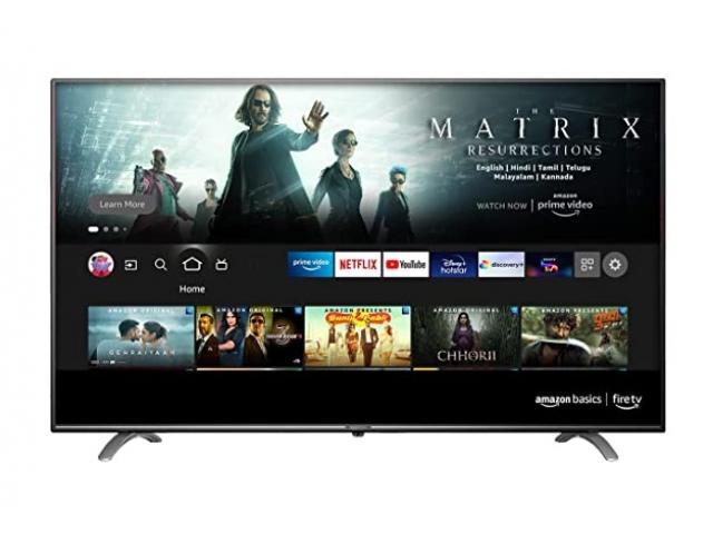 AmazonBasics 55 inches 139 cm 4K Ultra HD Smart LED Fire TV - 1/1