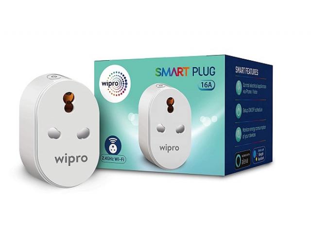 Wipro 16A Wi-Fi Smart Plug with Energy Monitoring Suitable for Large Appliances - 1/2