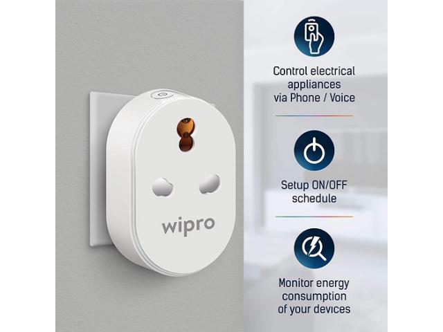 Wipro 16A Wi-Fi Smart Plug with Energy Monitoring Suitable for Large Appliances - 2/2