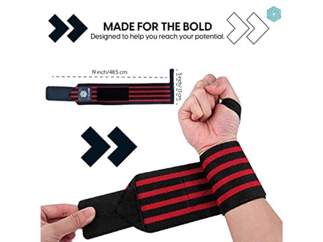 Boldfit Wrist Supporter for Gym Wrist Band for Men and Women with Thumb Loop Straps - 2/2