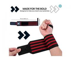 Boldfit Wrist Supporter for Gym Wrist Band for Men and Women with Thumb Loop Straps - 2