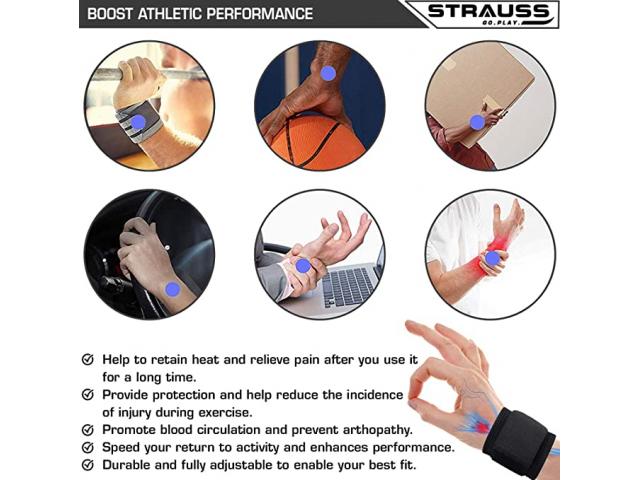 Strauss Wrist Support Brace Wrist Strap Sport Wrist Wrap for Wrist Pain Relief - 2/2