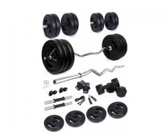 FitBox Sports 10kg Home Gym Set with Plates, Dumbbells