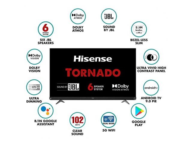 Hisense 55 inches 139 cm 55A73F 4K Ultra HD Smart Certified Android LED TV  - 2/2