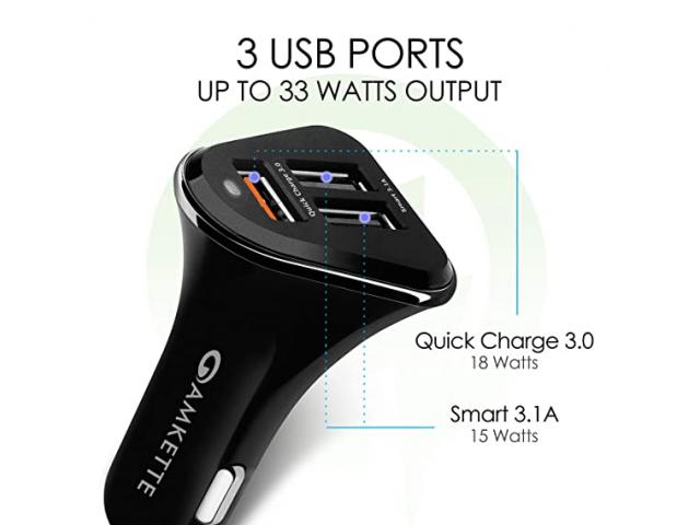 Amkette Power Pro 3 Port USB Car Charger - 2/2
