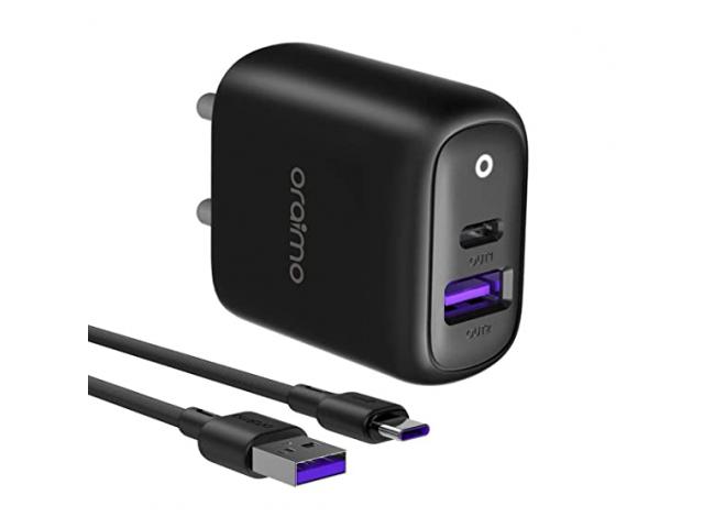 Oraimo 22.5W USB C Wall Charger 2 Port 18W Fast Charger - 1/1