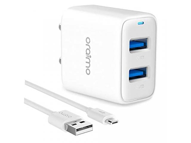 Oraimo Elite Dual Port 5V/2.4A USB Wall Charger Fast Charging Adapter - 1/1