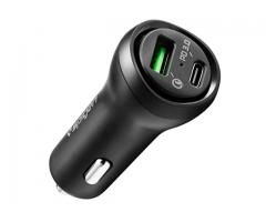 Spigen F31Qc 27 W Dual Car Charger For Cellular Phones With Usb Type C Cable