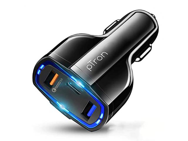 Duracell 36W Fast Car Charger Adapter with Dual Output For iPhone,All Smartphone 
